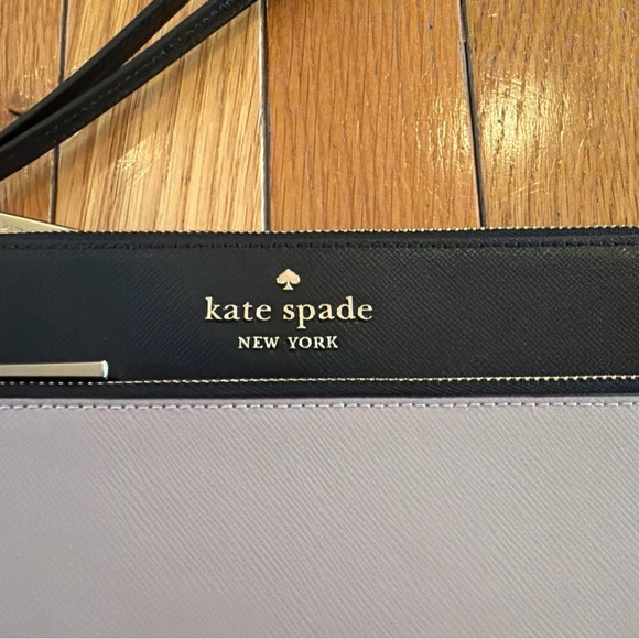 Kate Spade Staci Medium Double Zip Wristlet Purse Warm Beige & Black K6122 $149
